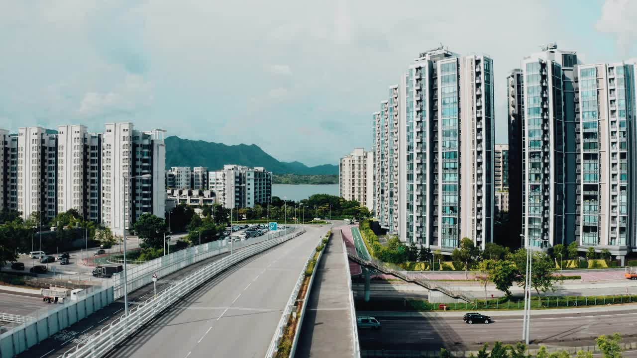 无人机拍摄的香港白石角拥挤公寓楼视频素材