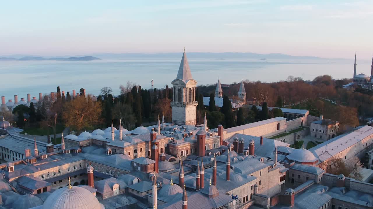 伊斯坦布尔Topkapı皇宫鸟瞰图视频素材