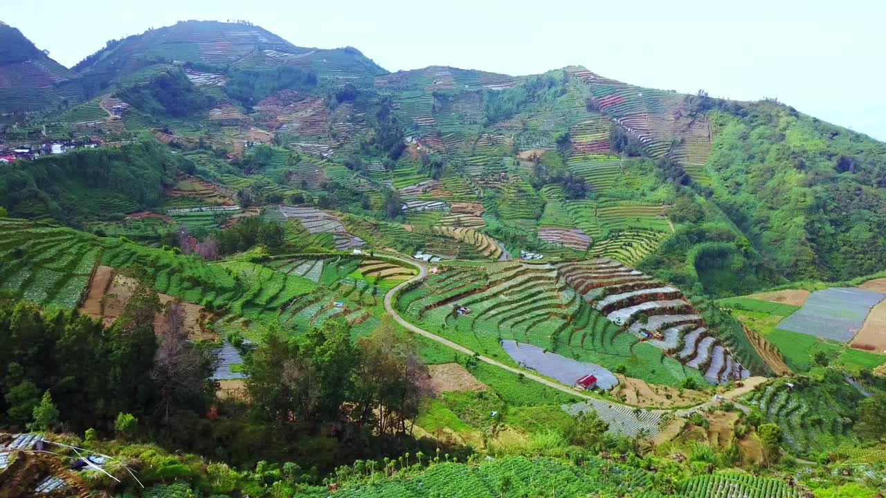 迪恩高原梯田鸟瞰图视频素材