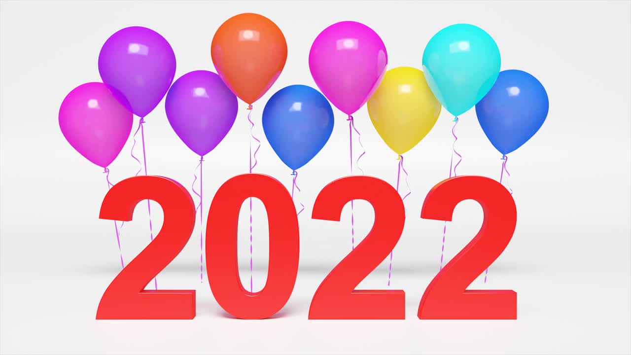 贺岁片。从2022年开始。三维动画视频素材