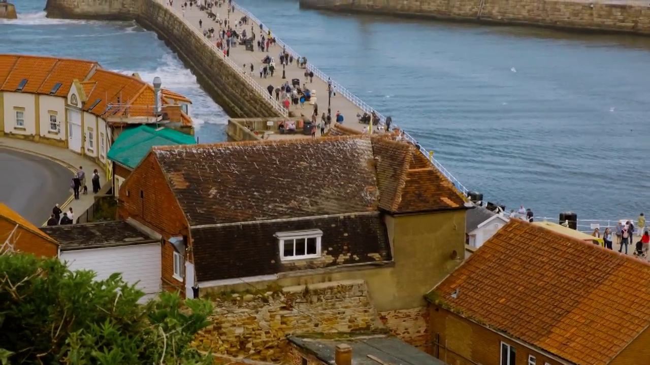 惠特比全景，北约克郡，英格兰，英国视频素材