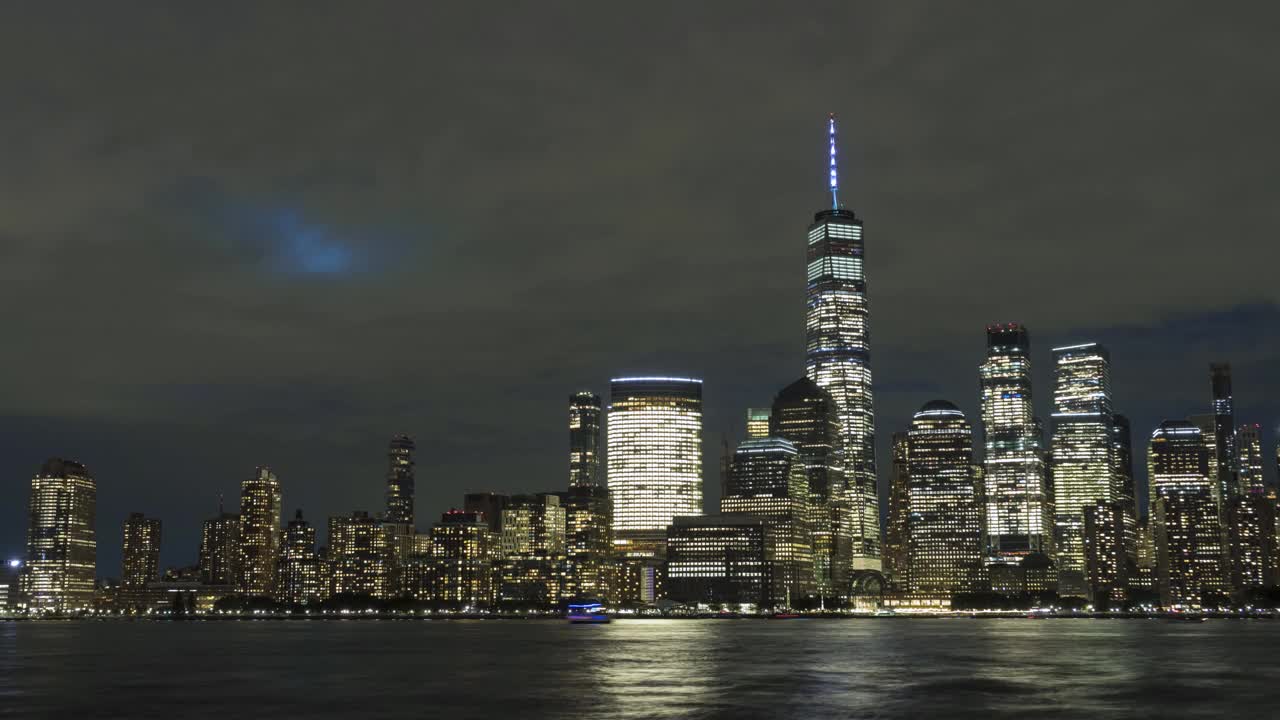 曼哈顿城市夜景。美国纽约视频素材