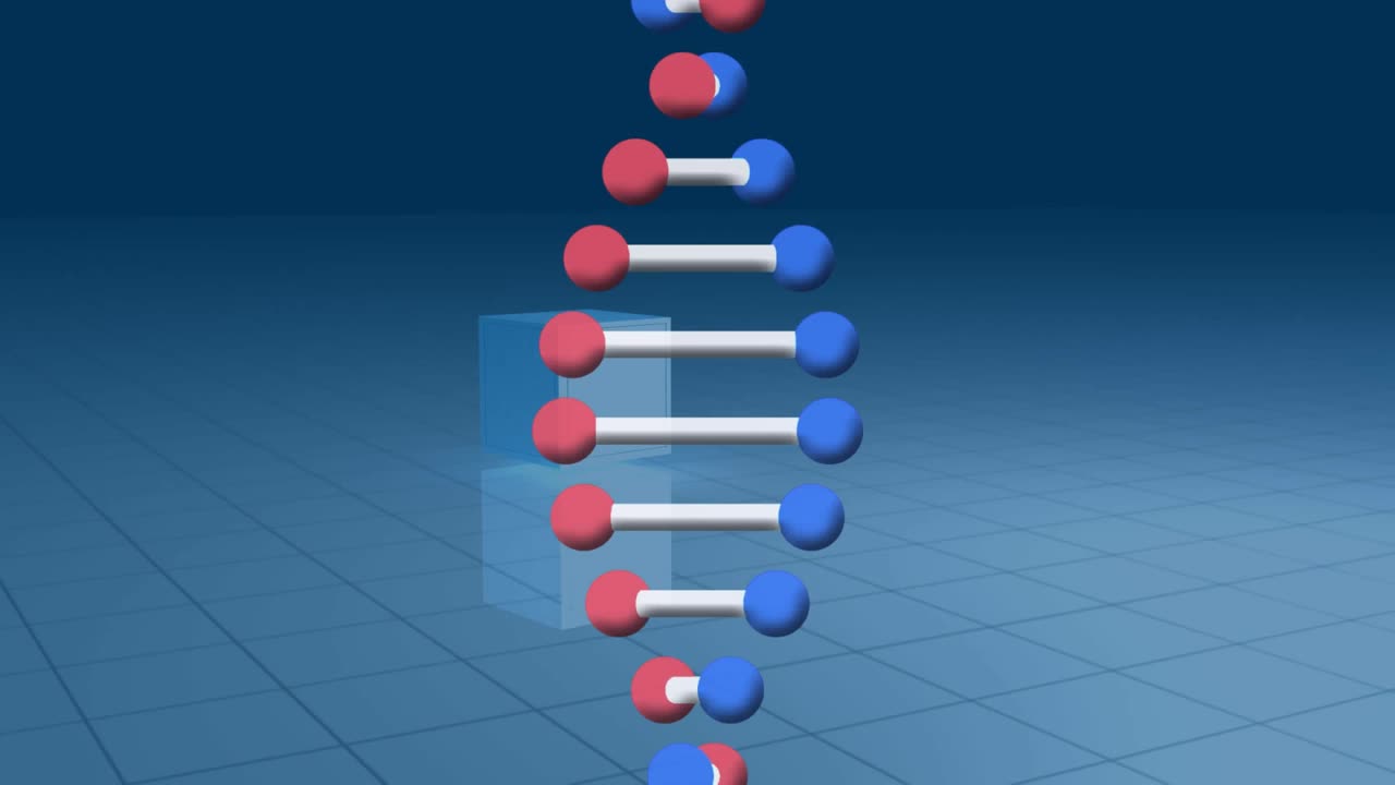 动画云与增长的数字超过图形和dna链视频素材