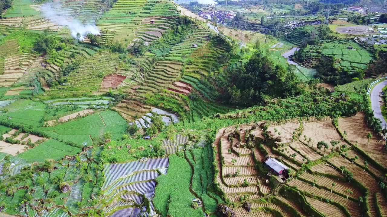 迪昂高原农田的奇异鸟瞰图视频素材