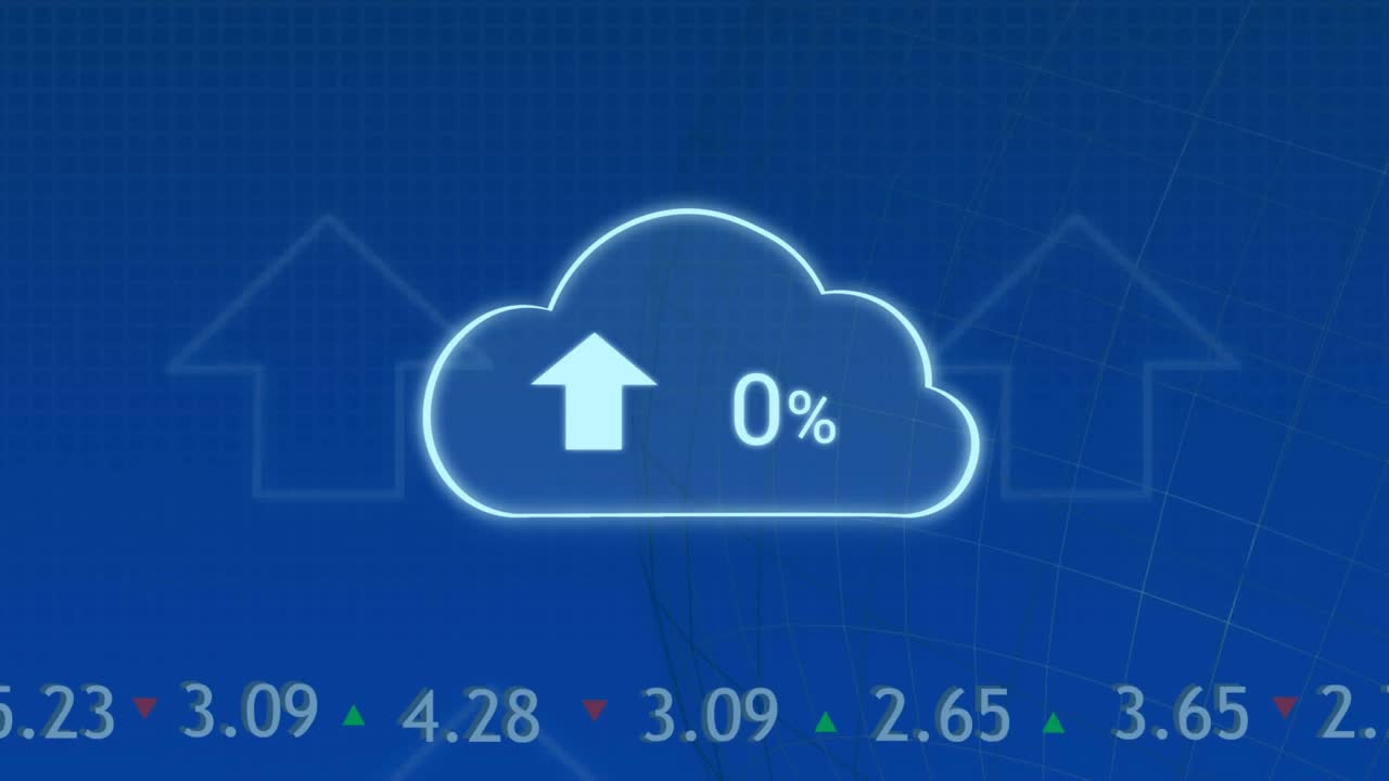 动画云与增长的数量超过箭头视频素材