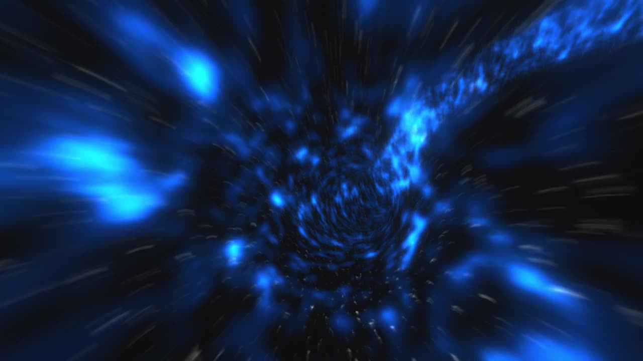三维空间隧道。太空旅行，银河系的太空隧道。视频素材