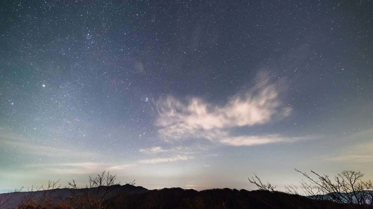 自然风光——夜空中的星星/韩国江原道华川郡视频素材