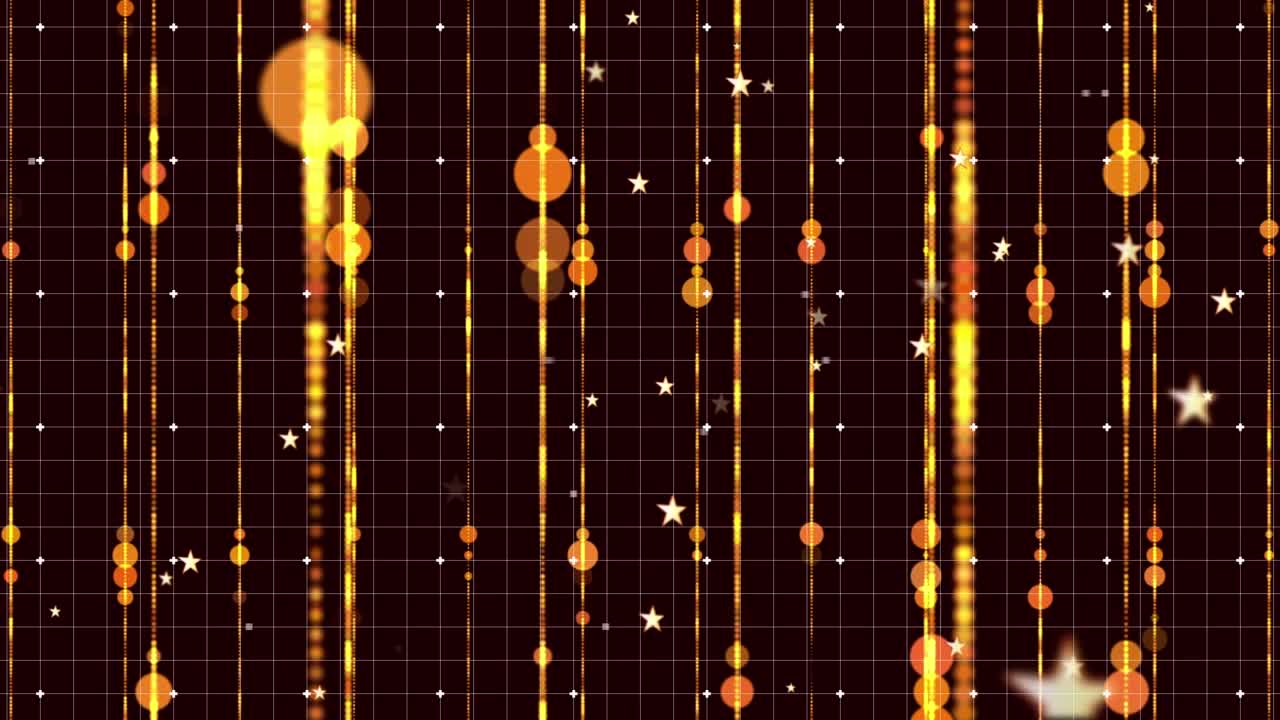 在黑色背景上发光的斑点和星星的动画视频素材