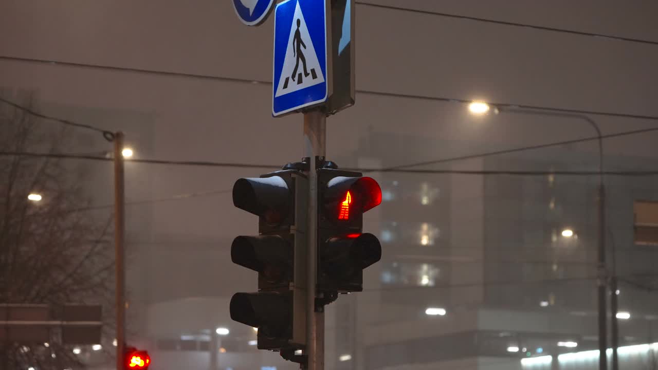 爱沙尼亚街道上的交通灯视频素材