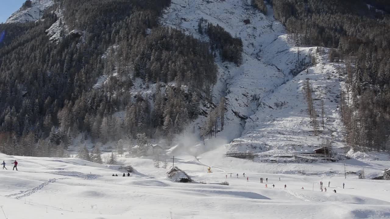 雪，冰，寒冷，冰冻，大天堂国家公园，科涅，瓦农泰，奥斯塔谷，意大利视频素材