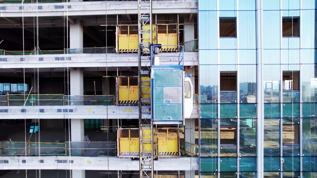 杭州建筑工地鸟瞰图视频素材