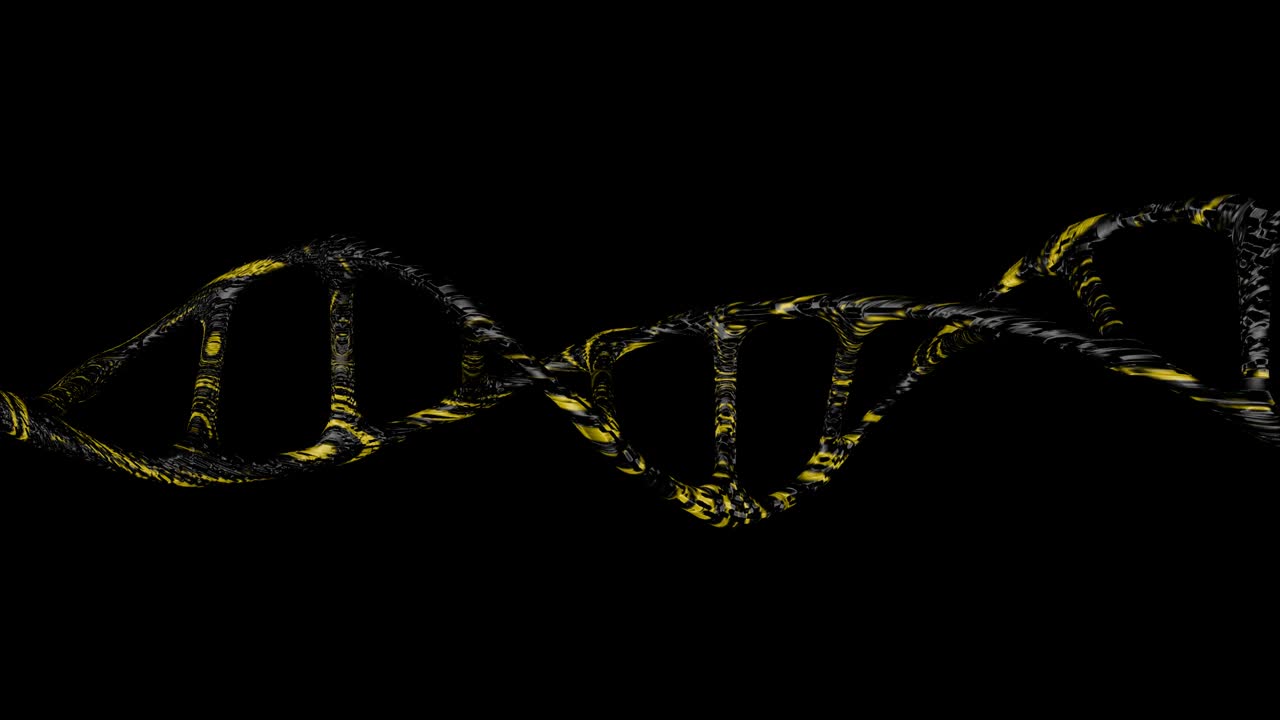 DNA基因正在底部的黑屏上移动。视频素材