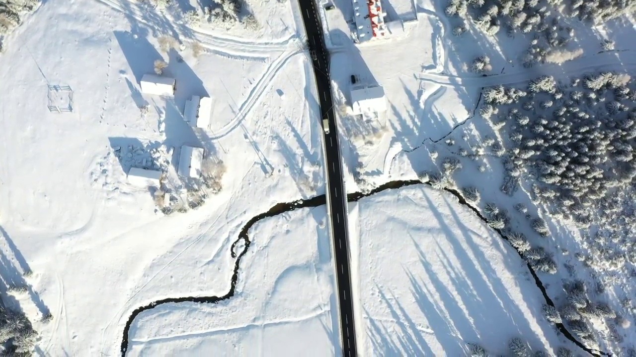 雪道从上面视频素材