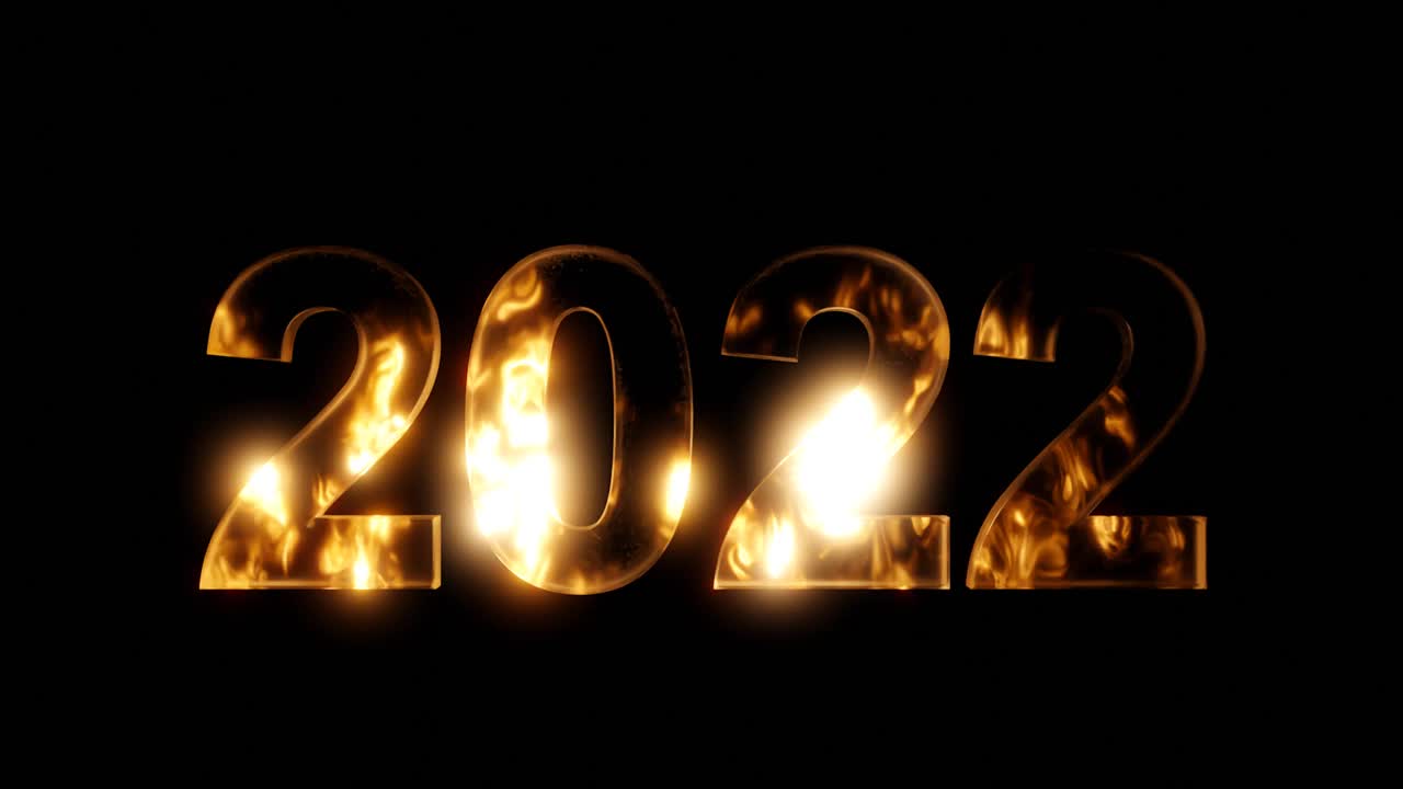 贺岁片。从2022年开始。三维动画视频素材