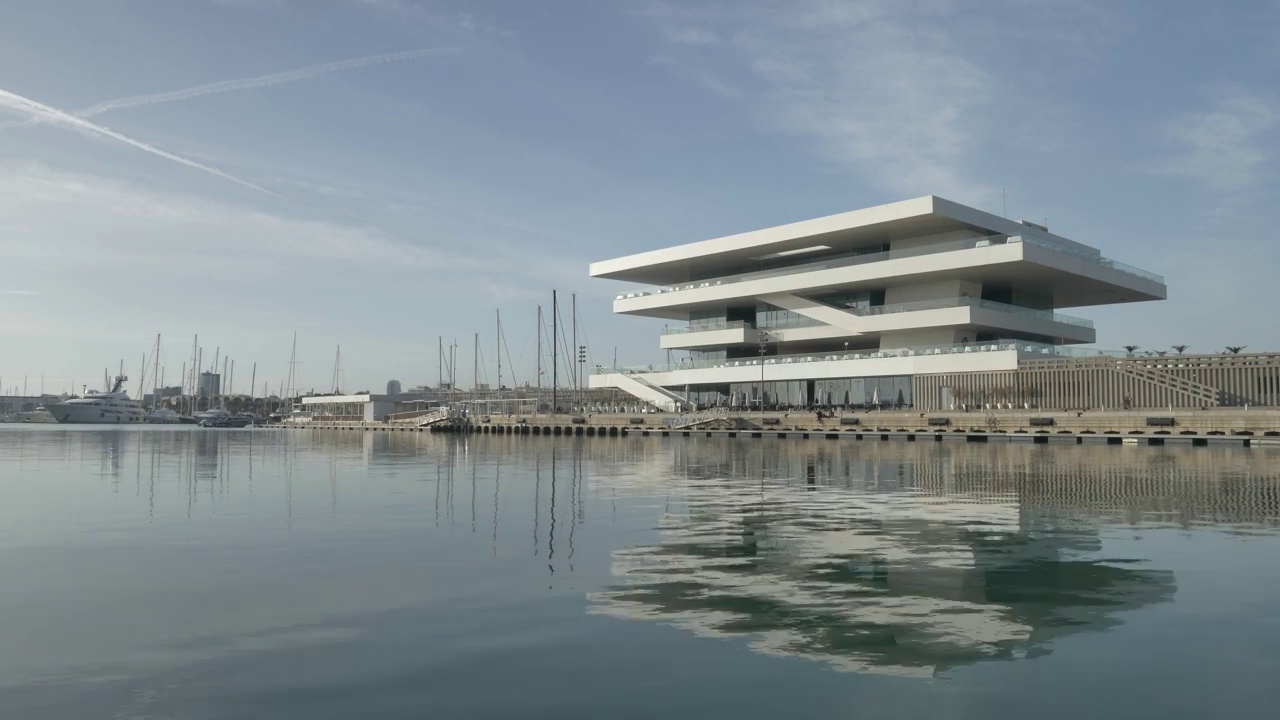 Veles Vent Venue in Marina Valencia西班牙视频素材