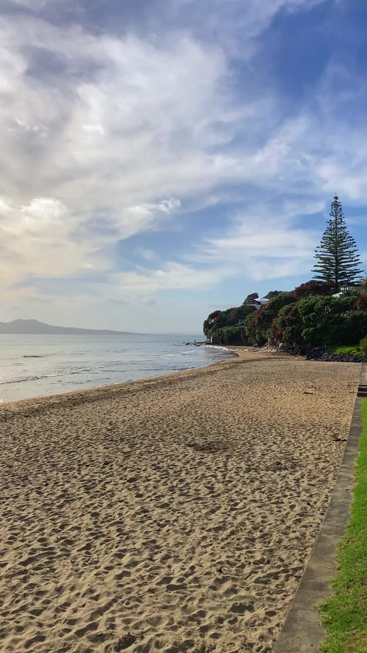 新西兰奥克兰的Mairangi海湾海滩视频素材