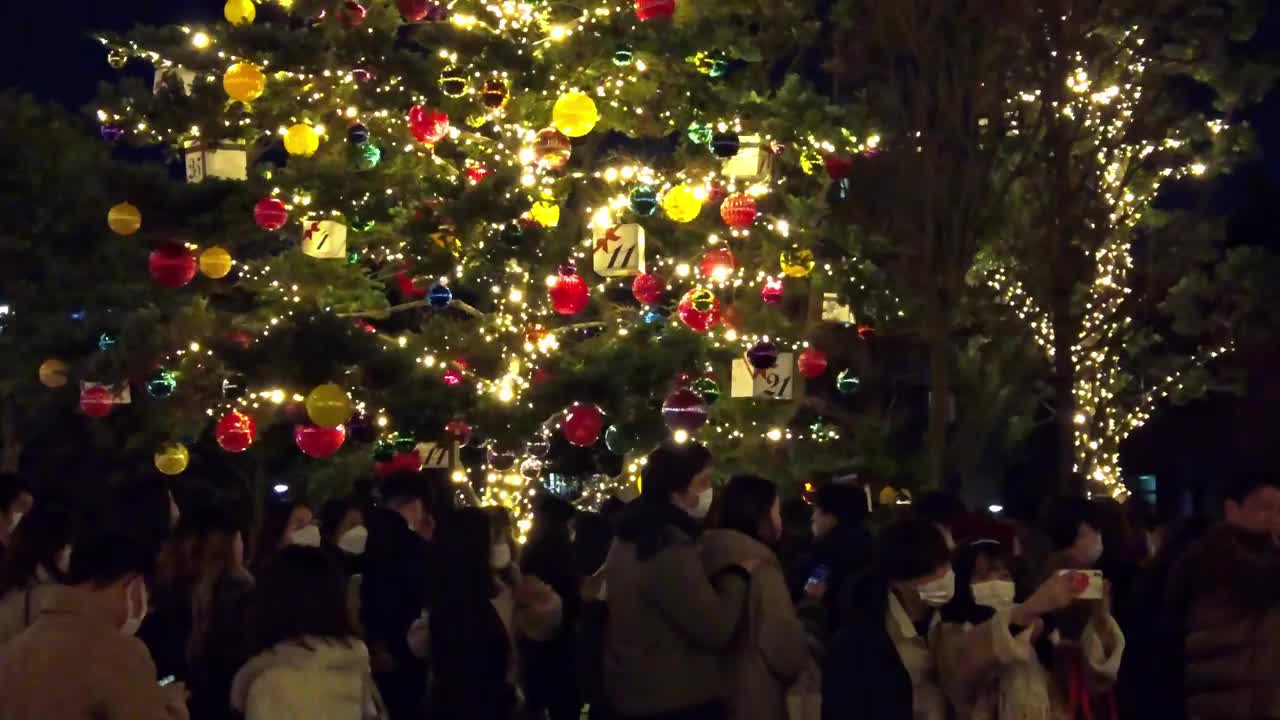 在东京港区六本木的圣诞季节的景色视频素材