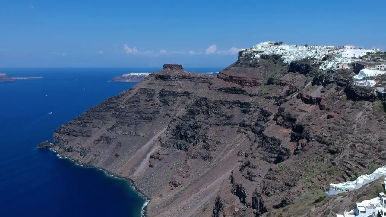 圣托里尼火山岛的夏天视频素材