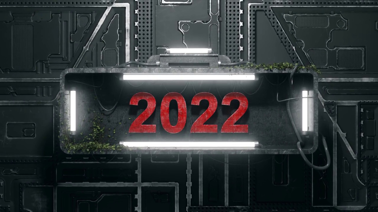 贺岁片。从2022年开始。三维动画视频素材