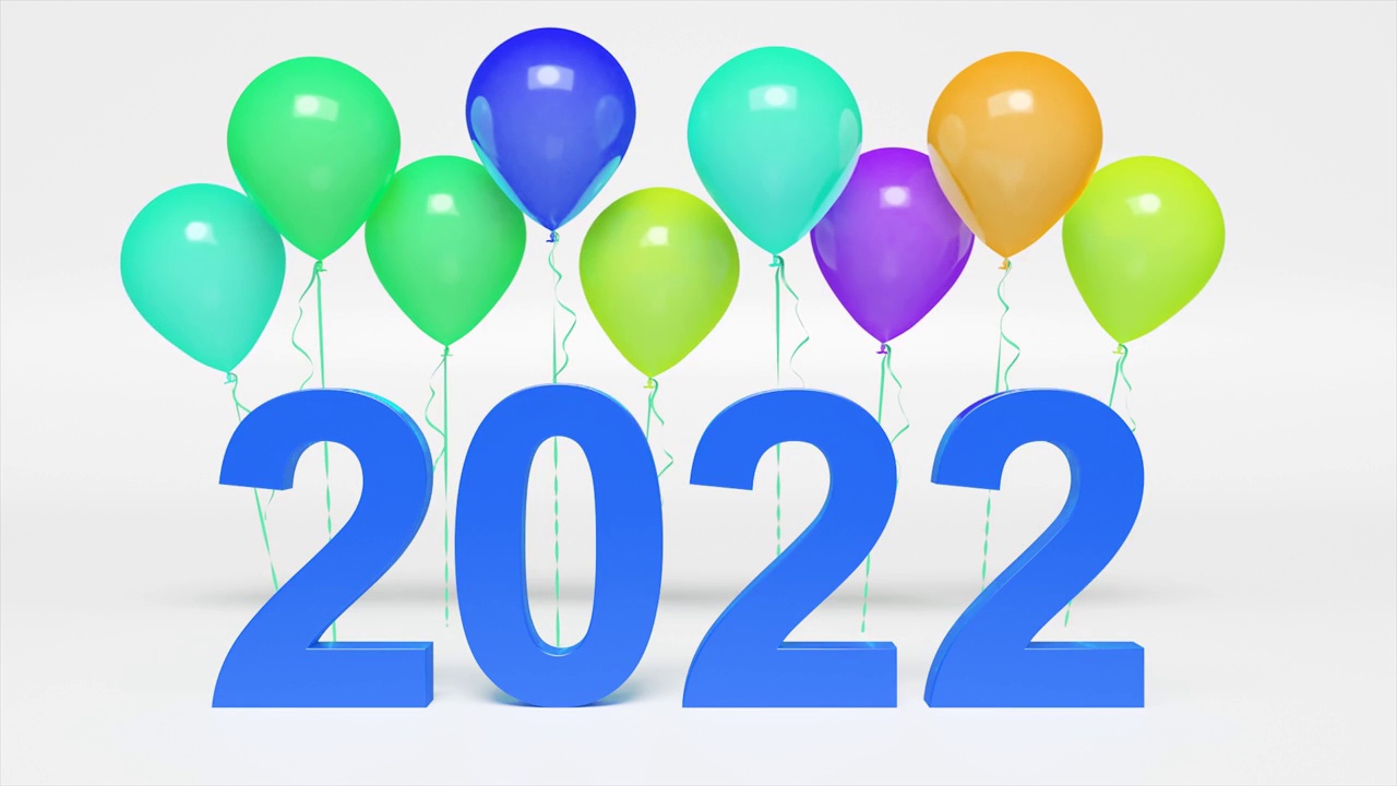 贺岁片。从2022年开始。三维动画视频素材