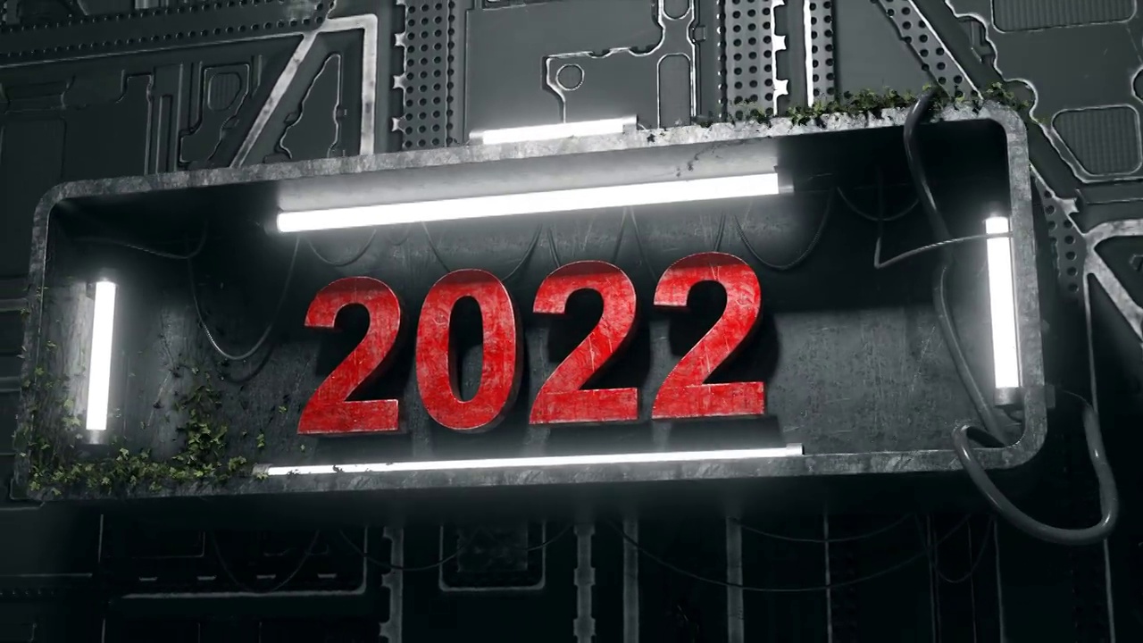 贺岁片。从2022年开始。三维动画视频素材