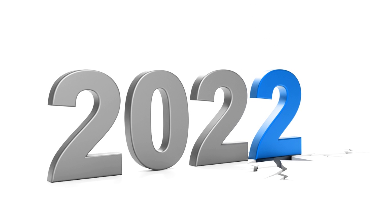 贺岁片。从2022年开始。三维动画视频素材