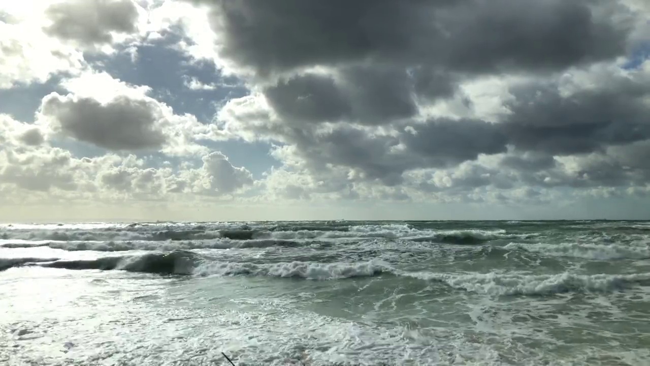 博斯卡达海岸暴风雨天气中的海浪视频素材