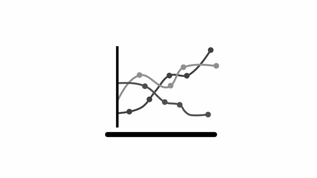 经济条形图，孤立在白色背景上。视频素材