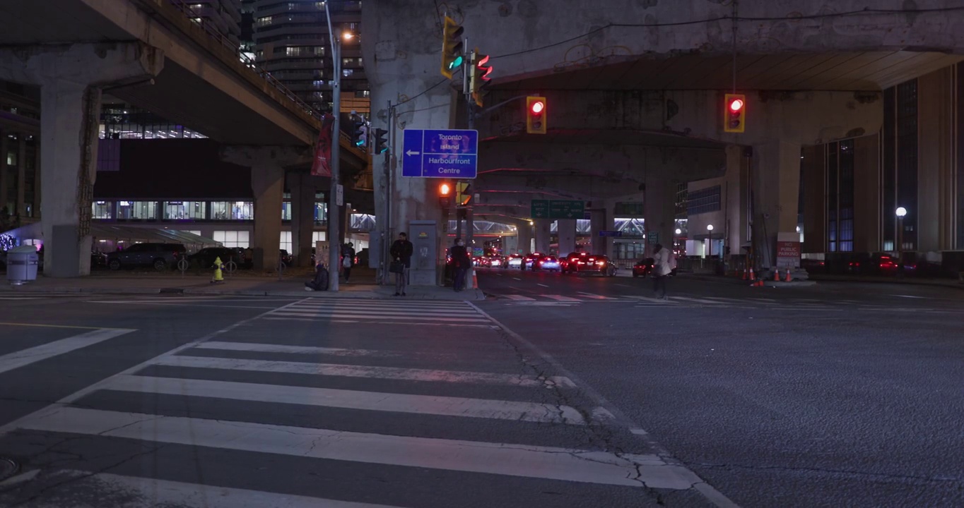 多伦多市区夜间的街景视频素材