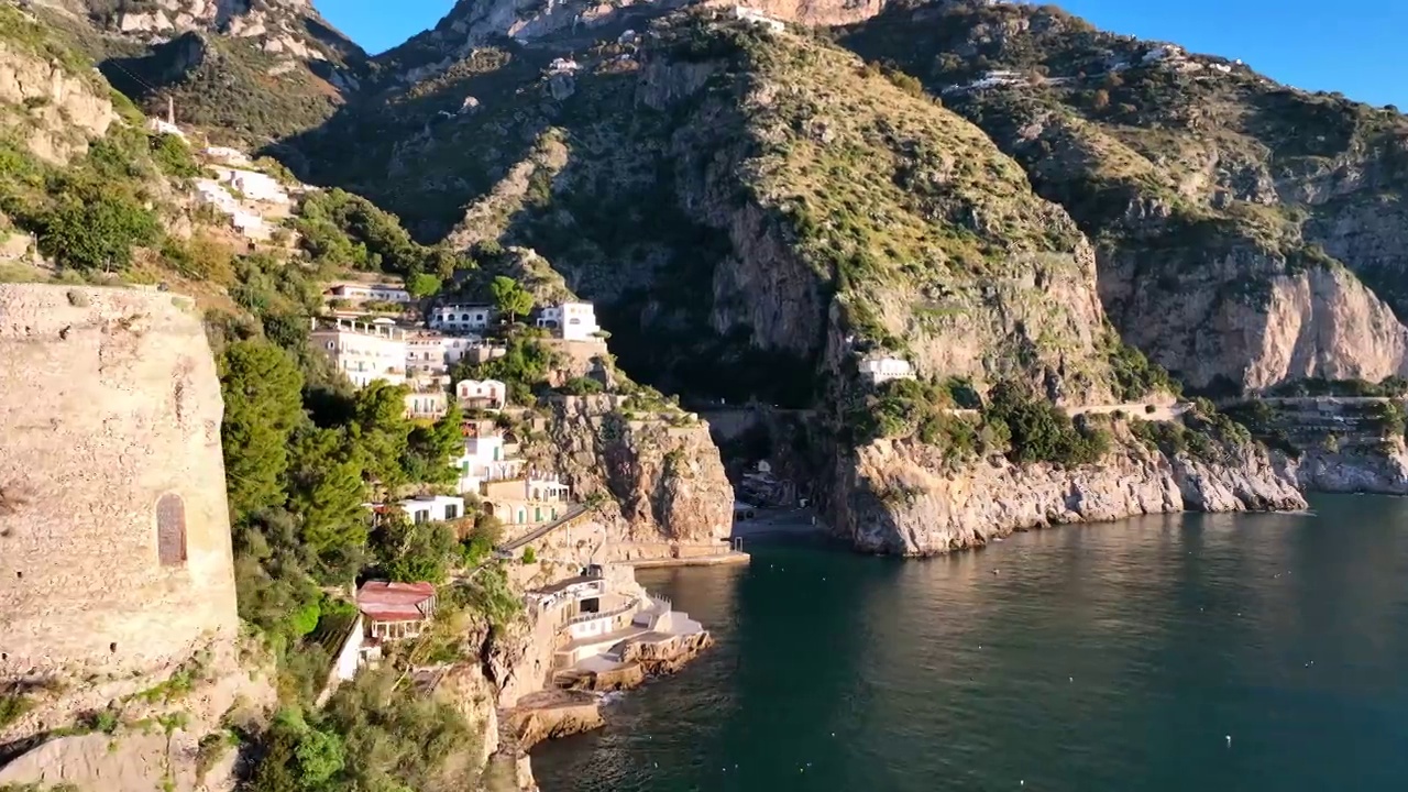 波西塔诺，意大利阿马尔菲海岸的旅游胜地。视频素材