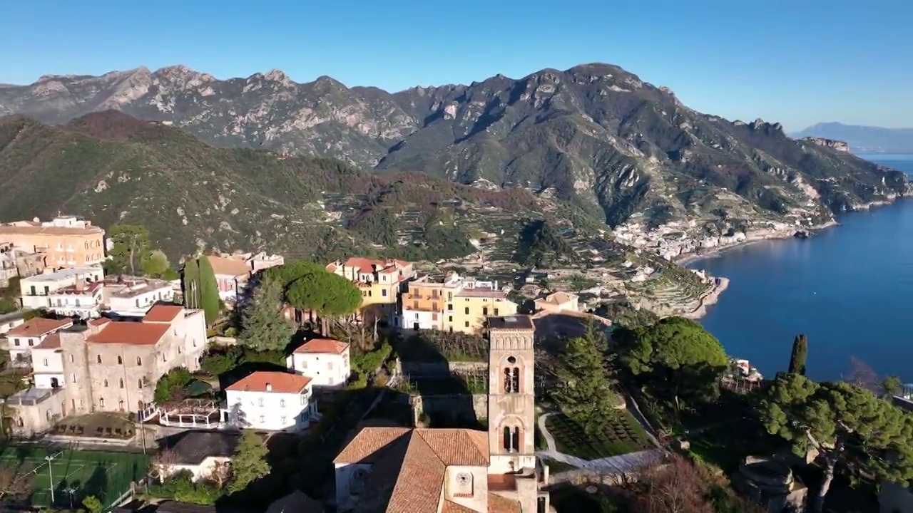 意大利阿马尔菲海岸的旅游胜地Ravello。视频素材