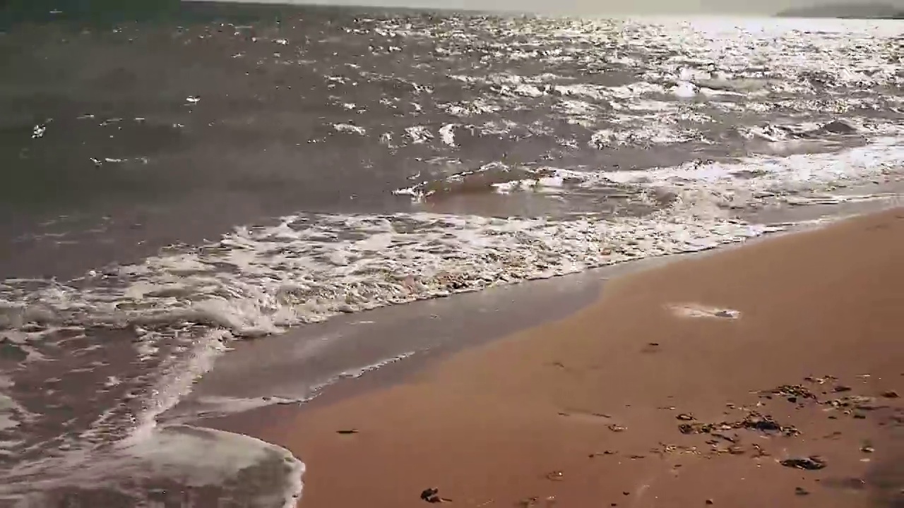 夏日海岸线上的波浪视频素材