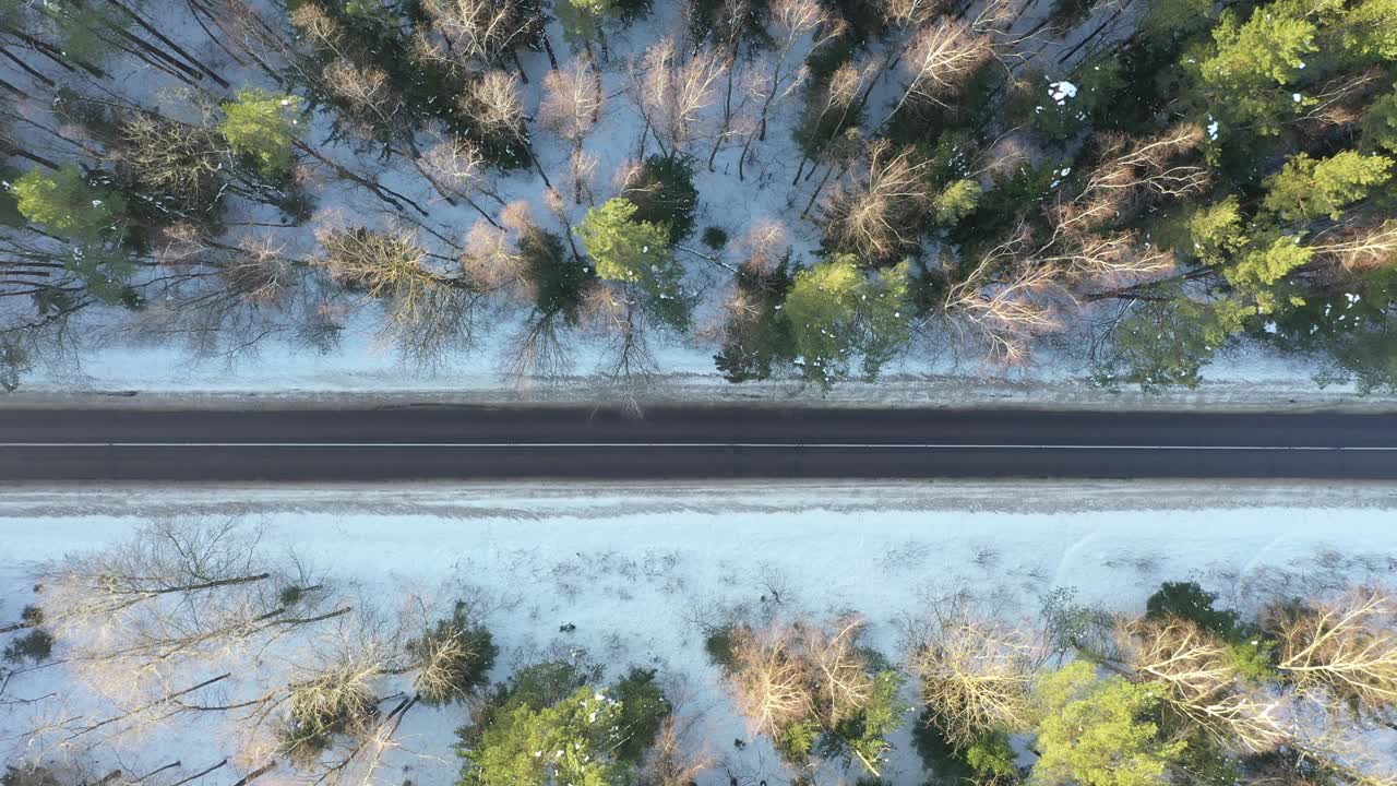 乡村公路上的交通状况。前视图。视频素材