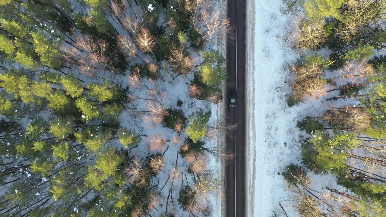 乡村公路上的交通状况。前视图。视频素材