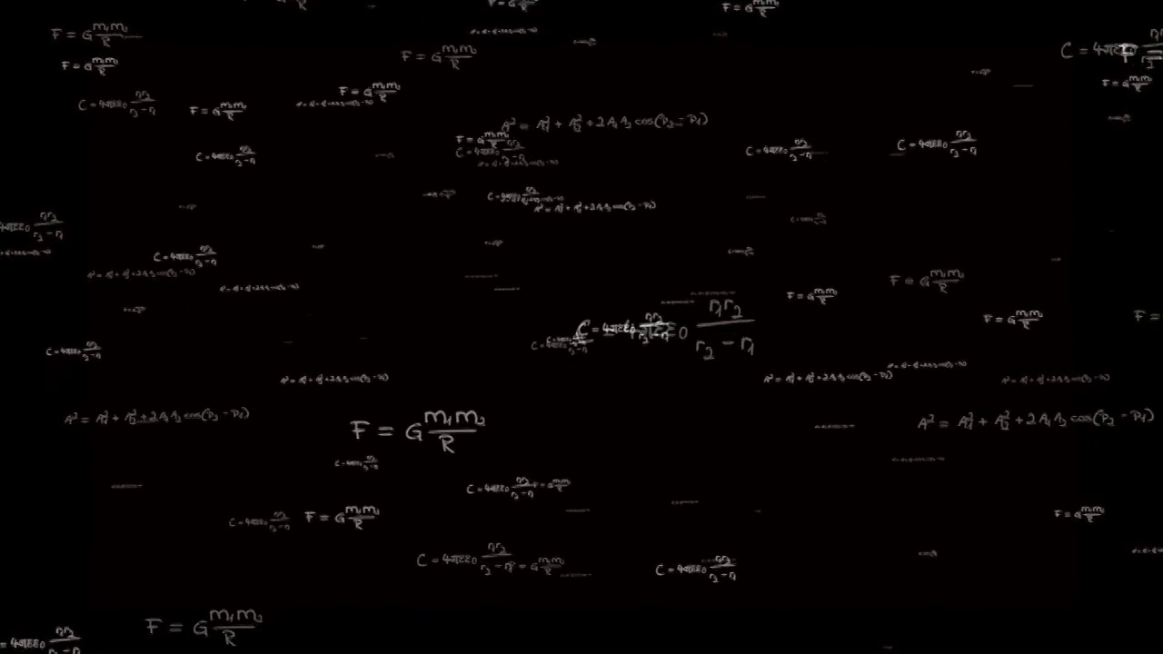 数学公式和方程式飞向摄像机。数学认知过程。抽象认知过程概念。无缝循环视频素材