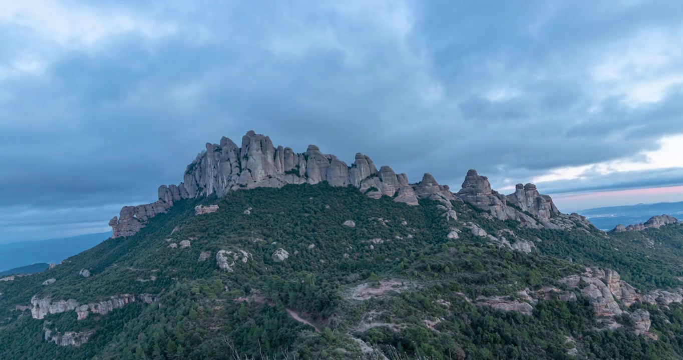 蒙特塞拉特日落- Les Agulles，时间推移视频视频素材