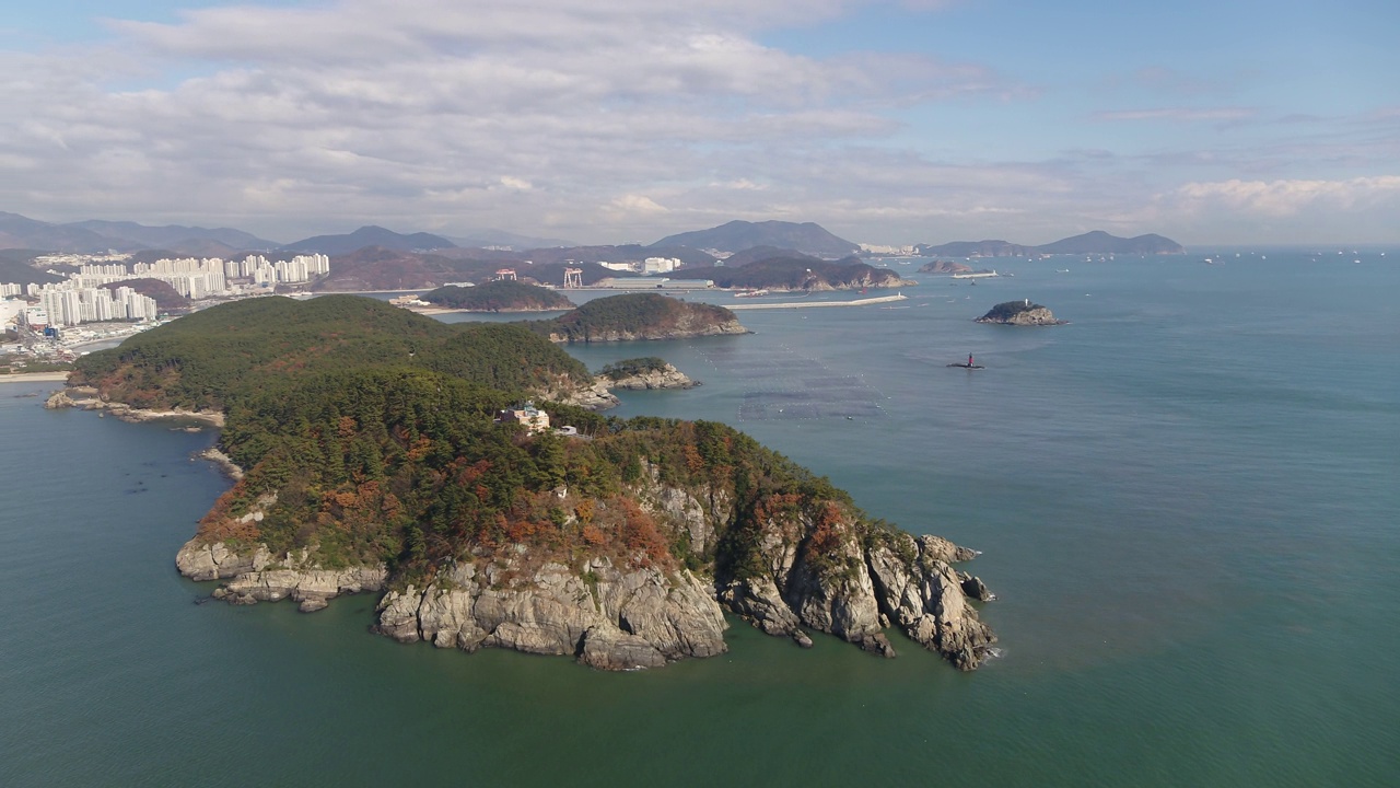 Morundae半岛和自然风光/韩国釜山沙下区视频素材