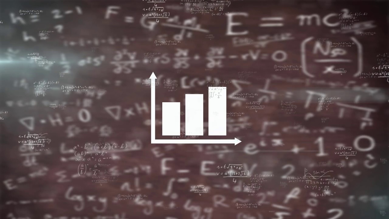 动画的数学方程和图表图标上的黑色背景视频素材