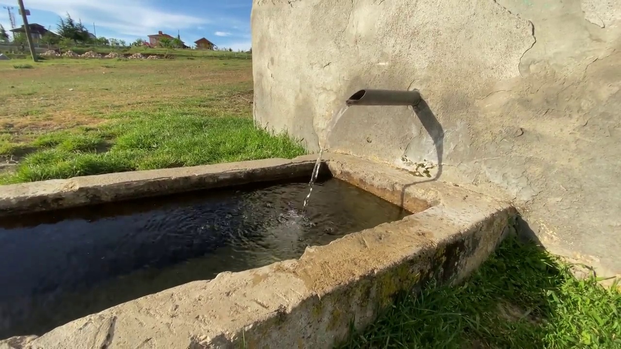 天然泉水在泉水中流淌视频素材