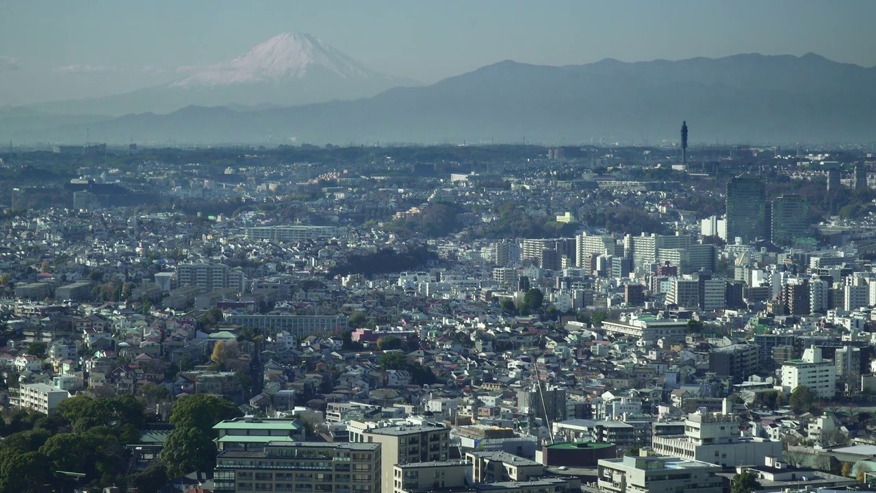 富士山和横滨市景视频素材