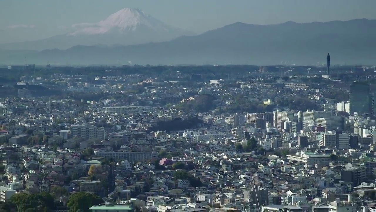 富士山和横滨市景视频素材