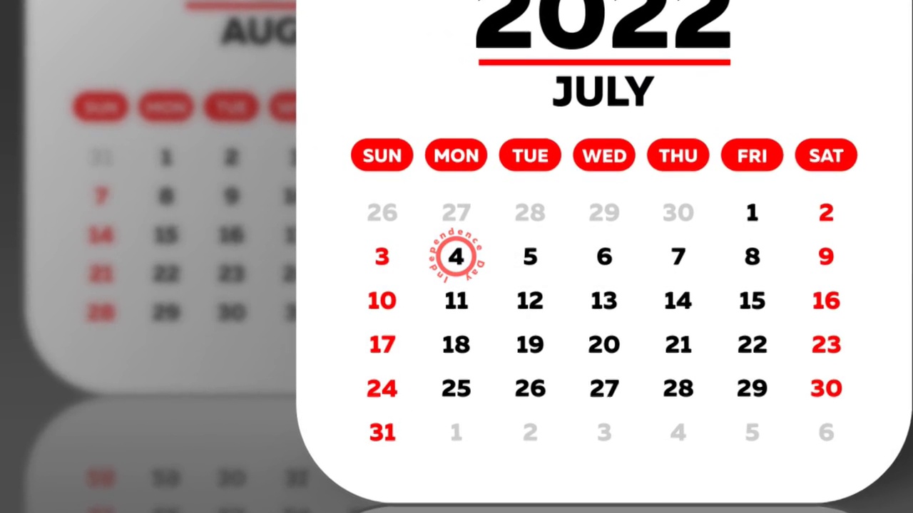 2022年7月的独立日视频素材