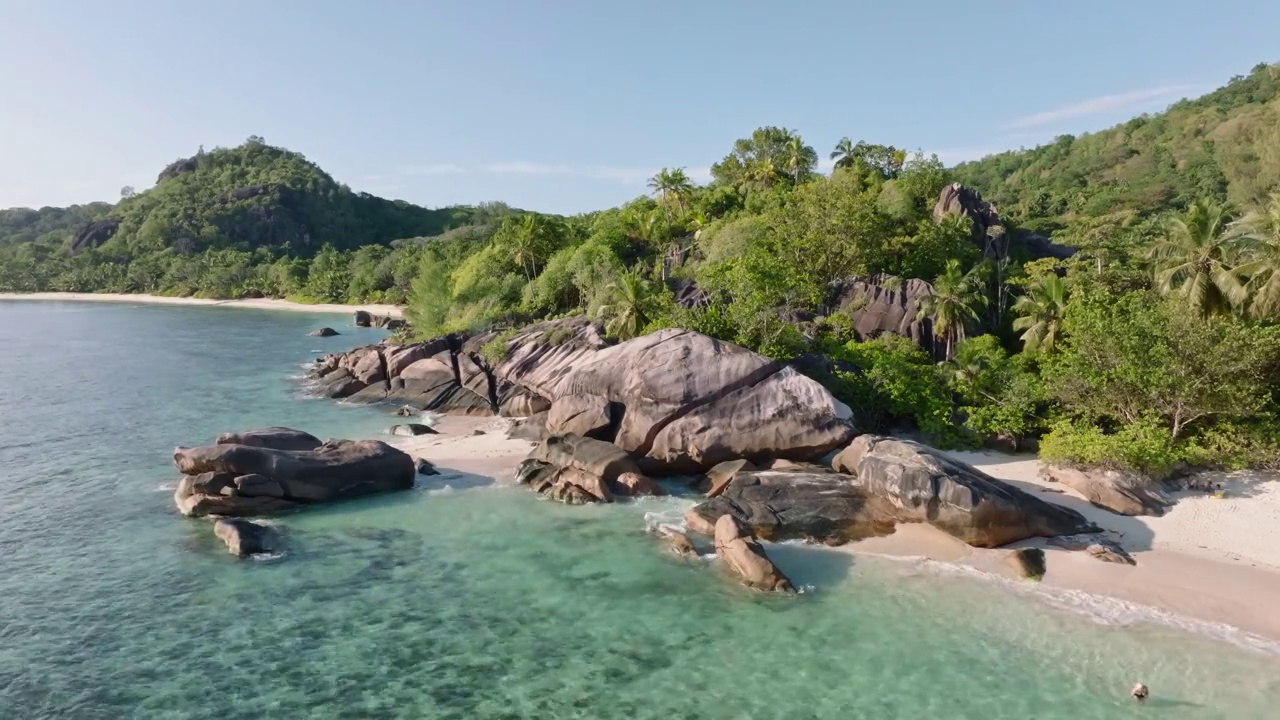 塞舌尔岛拉扎尔湾海滩Mahé岛视频素材