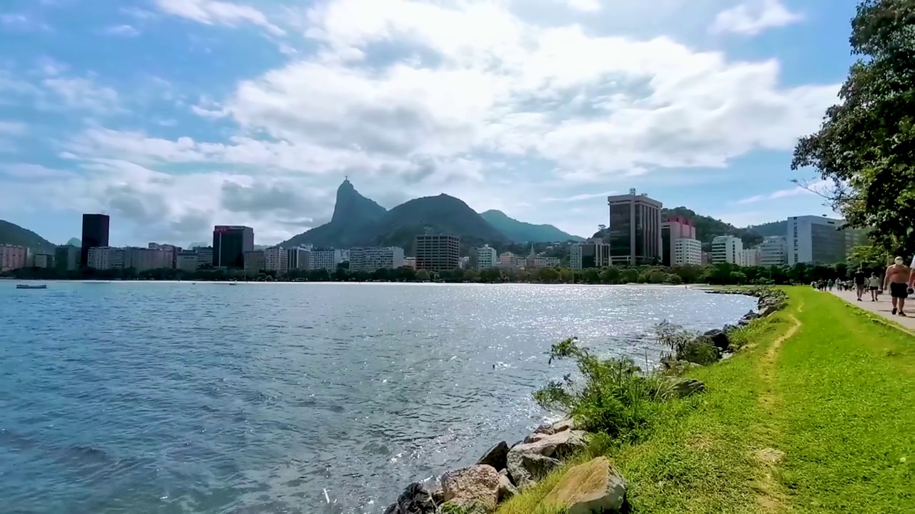 基督救世主Corcovado山博塔弗戈城市景观巴西里约热内卢。视频素材