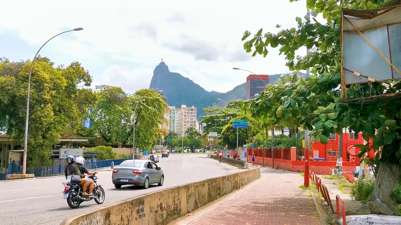 基督救世主Corcovado山博塔弗戈城市景观巴西里约热内卢。视频素材