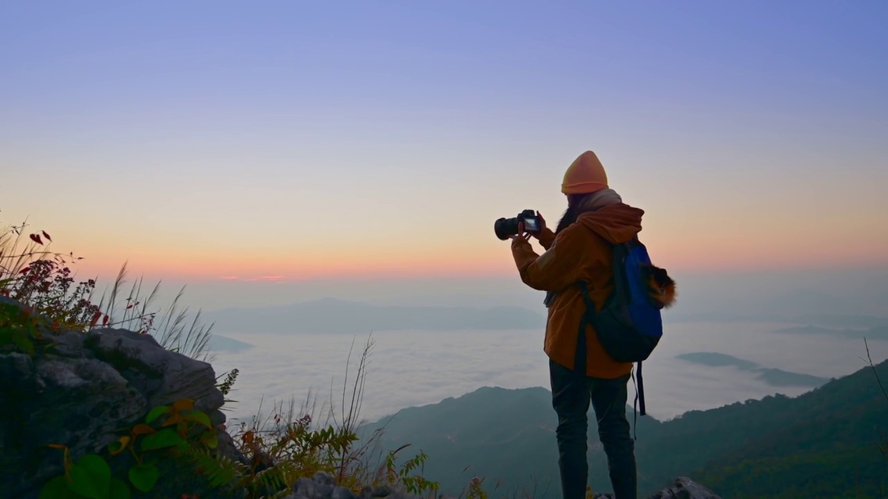 享受高峰哦自然视频素材