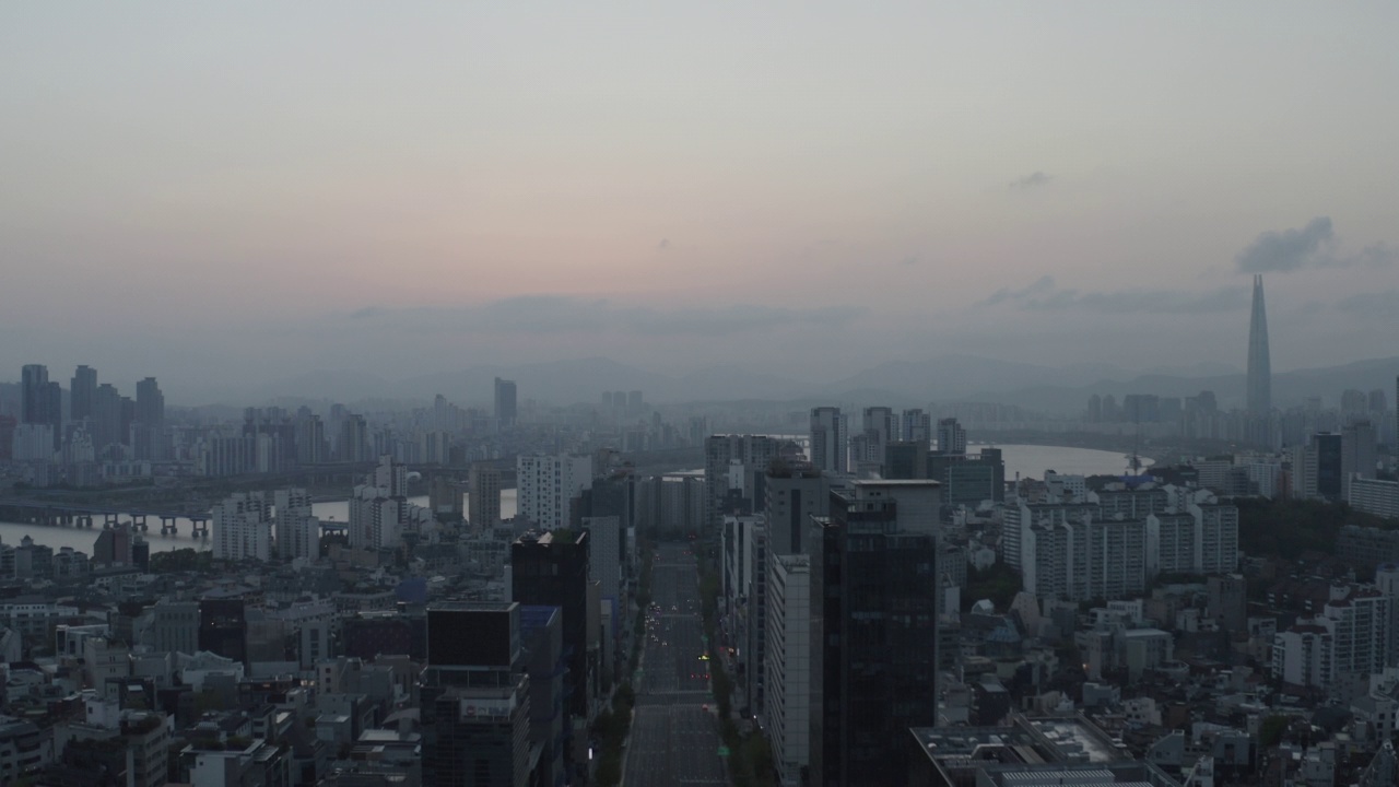 韩国首尔清潭区/江南区市中心周围的风景视频素材