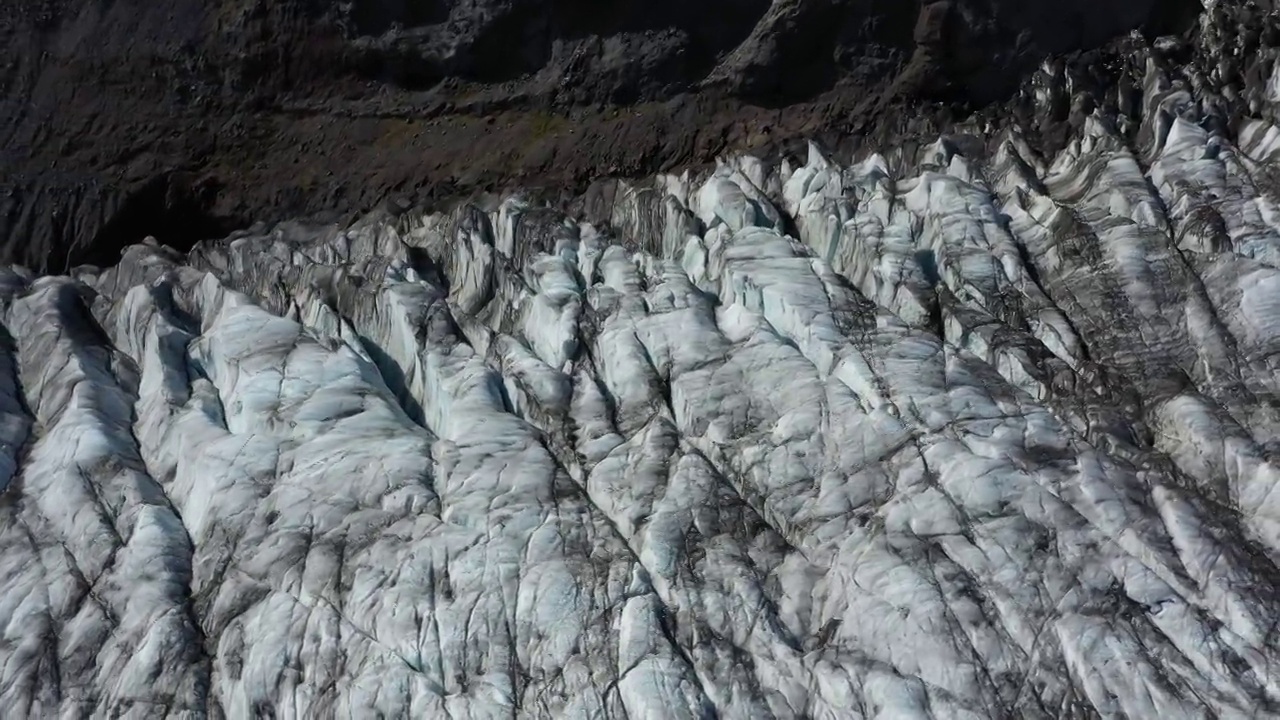 鸟瞰图Svínafellsjökull冰川，冰岛视频素材