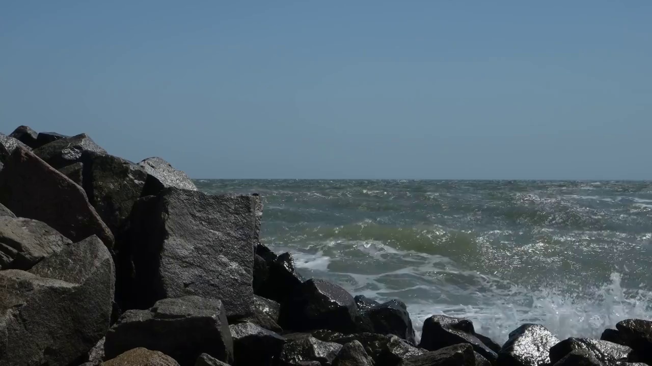 亚速海的风暴，海洋景观，背景视频素材