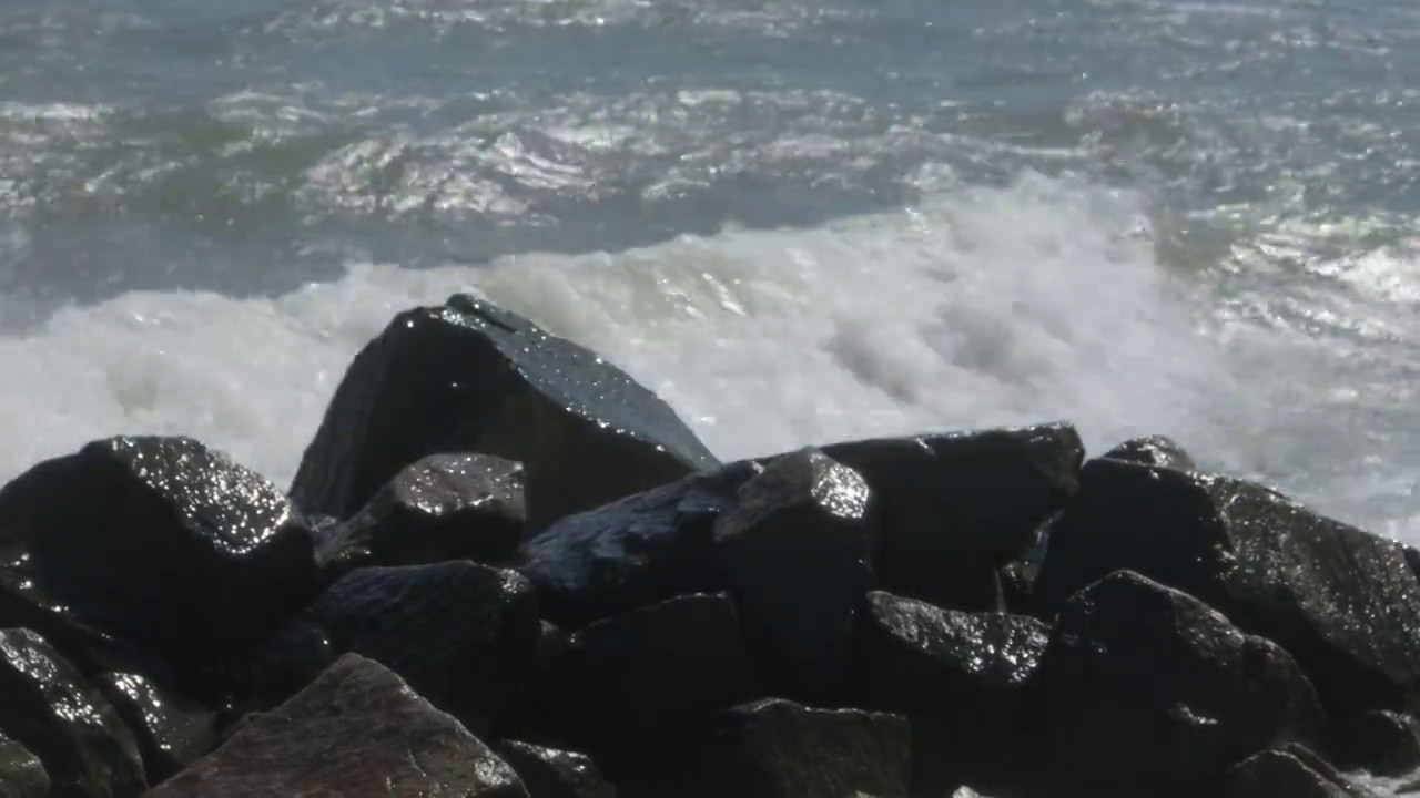 亚速海的风暴，海洋景观，背景视频素材